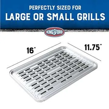 Kingsford Extra Tough Aluminum Grill Liners | Heavy Duty Grill Liners | Disposable Grilling Liners Prevent Food From Falling Through Grill Grates, 4 Count