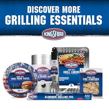 Kingsford Extra Tough Aluminum Grill Liners | Heavy Duty Grill Liners | Disposable Grilling Liners Prevent Food From Falling Through Grill Grates, 4 Count