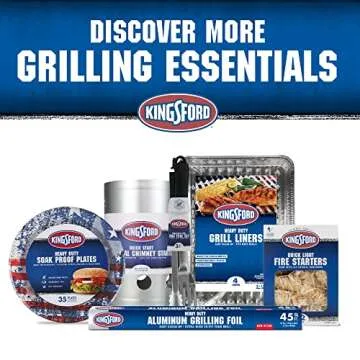 Kingsford Extra Tough Aluminum Grill Liners | Heavy Duty Grill Liners | Disposable Grilling Liners Prevent Food From Falling Through Grill Grates, 4 Count