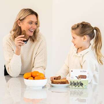 Olyra Hazelnut Carob Breakfast Biscuits, Healthy Snacks for Kids and Adults, Low Sugar, High Fiber, Vegan Organic Cookies, with Ancient Greek Grains, USDA Certified Organic, Non GMO, 4 Packs