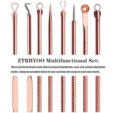 ZTRHYOO Blackhead Remover Pimple Comedone Extractor Tool Best Acne Removal Kit - Treatment for Blemi...