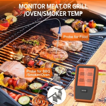 ENZOO Wireless Thermometer with 4 Probes for Grilling