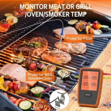 ENZOO Wireless Thermometer with 4 Probes for Grilling