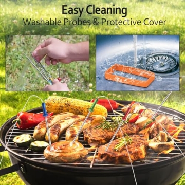 ENZOO Wireless Thermometer with 4 Probes for Grilling