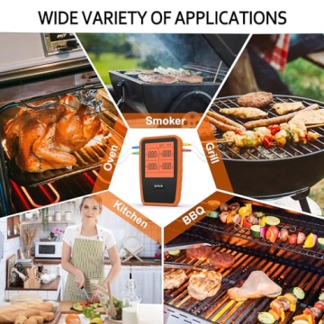 ENZOO Wireless Thermometer with 4 Probes for Grilling