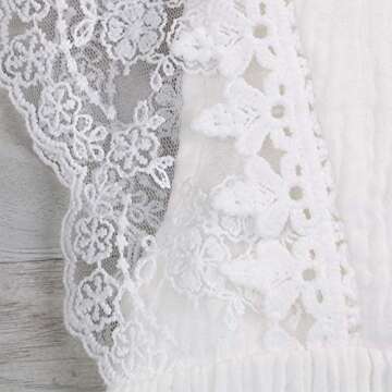 KCSLLCA Baby Girls Lace Romper Set Ruffle Sleeve Solid Color Onesie with Headband (White, 9-12 Months)