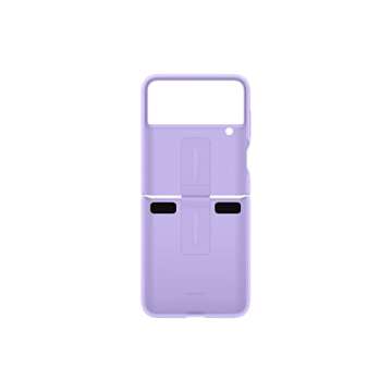 SAMSUNG Galaxy Z Flip 4 Silicone Cover with Ring, Protective Phone Case with Finger Loop, Matte Finish, Bold Style, Handheld Design, US Version, Bora Purple
