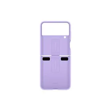 SAMSUNG Galaxy Z Flip 4 Silicone Cover with Ring, Protective Phone Case with Finger Loop, Matte Finish, Bold Style, Handheld Design, US Version, Bora Purple