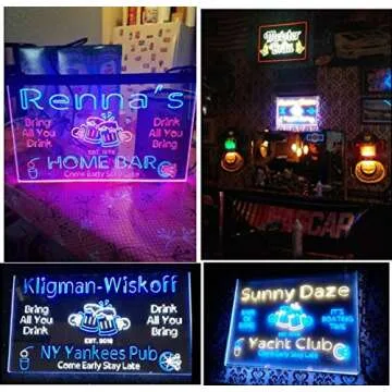 ADVPRO Personalized Name Custom Man Cave Home Bar Est. Year Dual Color LED Neon Sign White & Blue 16 x 12 Inches st6s43-x0012a-tm-wb