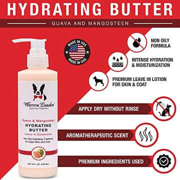 Warren London Hydrating Butter Leave In Pet Conditioner for Dogs | Lotion Skin and Coat Aloe Puppy &...