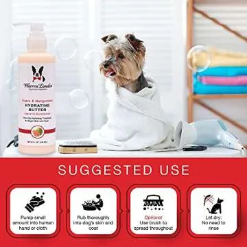 Warren London Hydrating Butter Leave In Pet Conditioner for Dogs | Lotion Skin and Coat Aloe Puppy & Dog Hair Detangler, Dry Skin, Fur Dandruff Use After Shampoo Bathing Made in USA Guava 8oz
