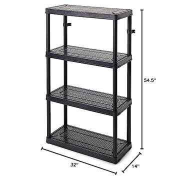 Gracious Living 2 Pack Storage Rack - 4 Shelves, Easy Assembly, Versatile