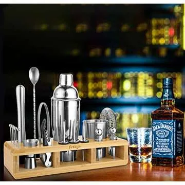Complete 21-Piece Cocktail Shaker Set for Bartending