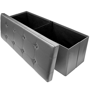 Sorbus Ottoman Storage Bench – Foldable Leather End of Bed Ottoman with Storage Bench Pouf Ottoman...