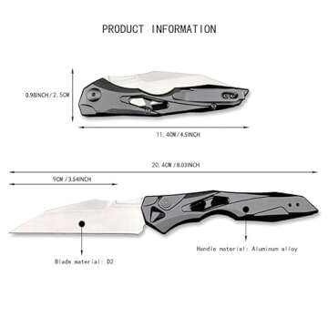 Premium 3.54" D2 Folding Knife - Lightweight & Portable for Outdoor Adventures