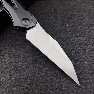 3.54" D2 Folding Knife with Black Aluminum Alloy Handle