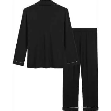 Soft Bamboo Pajama Set for Women, Long Sleeve PJs