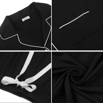 Soft Bamboo Pajama Set for Women, Long Sleeve PJs