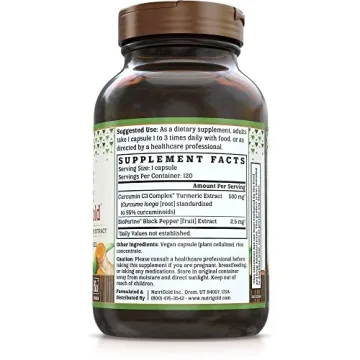 NutriGold Turmeric Curcumin Gold 500mg 120 Vegan Capsules
