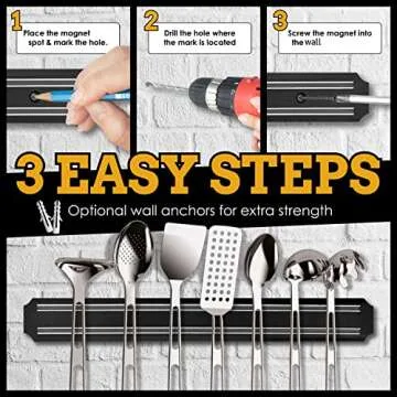 Magnetic Knife Strip for Wall - Extra-Strong Magnet Knife Holder Strip (15 Inch X Set Of 2) - Securely Holds Your Biggest Kitchen Knives - Space-Saving Magnetic Knife Holder For Wall -By SUMPRI