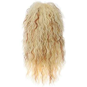 PATTNIUM 80s Blonde Men Wig for Halloween Cosplay