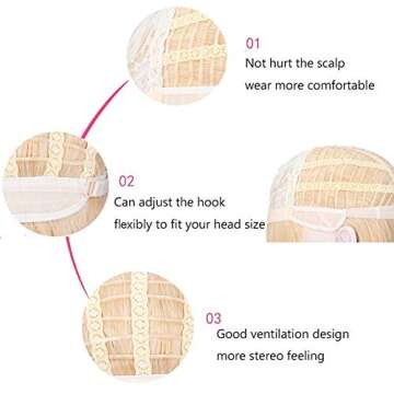 PATTNIUM 80s Blonde Men Wig for Halloween Cosplay