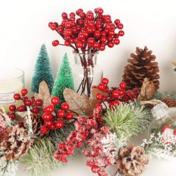 Fangoo Red Berry Picks for Christmas Tree Decor