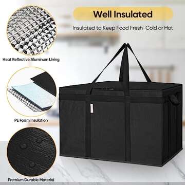 BALEINE Insulated Reusable Grocery Bags - Large & Collapsible