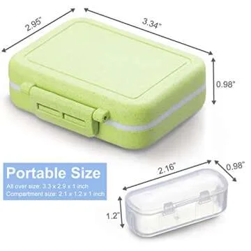 4 Pack 3 Compartments Travel Pill Box Moisture Proof Small Pill Case Portable for Pocket Purse Daily Pill Organizer Cute Pill Holder Container for Vitamins, Medicine