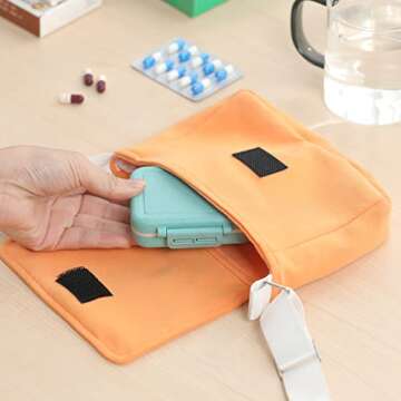 4 Pack 3 Compartments Travel Pill Box Moisture Proof Small Pill Case Portable for Pocket Purse Daily Pill Organizer Cute Pill Holder Container for Vitamins, Medicine