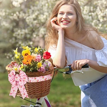 Whaline Floral Wired Edge Ribbon for Crafting and Gift Wrapping