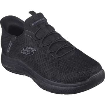 Skechers Women's Hands Free Slip-ins Summits Sr Food Service Shoe, Black, 8.5