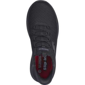 Skechers Women's Hands Free Slip-ins Summits Sr Food Service Shoe, Black, 8.5