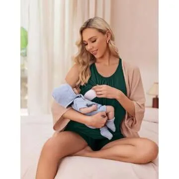 Ekouaer Nursing Pajamas for Moms Comfortable Breastfeeding Set