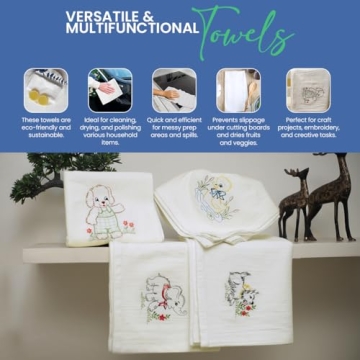 Premium Flour Sack Towels for Crafts and Kitchen Use | 6 Pack