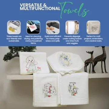 Premium Flour Sack Towels for Crafts and Kitchen Use | 6 Pack