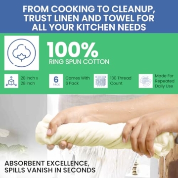 Premium Flour Sack Towels for Crafts and Kitchen Use | 6 Pack