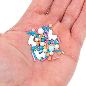 Sprinkles | No Probllama Sprinklefetti 8oz | Blue Pink Orange Llama | Baking Sprinkle Blends | Gluten Free Nut Free Dairy Free