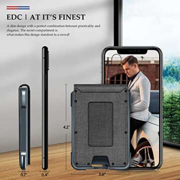 MURADIN Slim Minimalist Wallet for Men - Grey