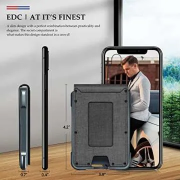 MURADIN Slim Minimalist Wallet for Men - Grey