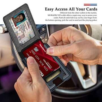 MURADIN Slim Minimalist Wallet for Men - Grey