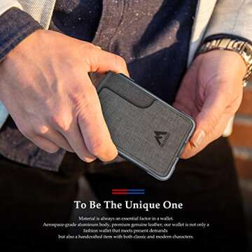 MURADIN Slim Minimalist Wallet for Men - Grey