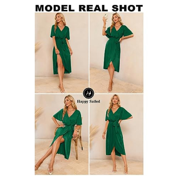 Happy Sailed Elegant Wedding Guest Midi Dress for Women