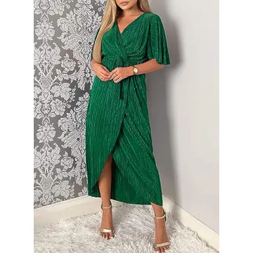 Happy Sailed Elegant Wedding Guest Midi Dress for Women