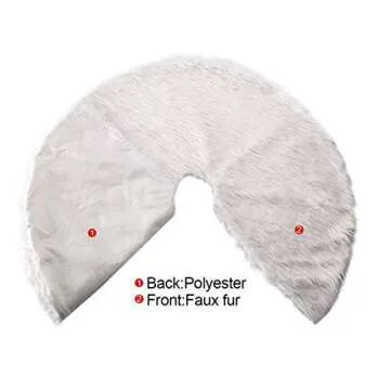 Luxury Faux Fur Christmas Tree Skirt - 48 Inch Soft Decor