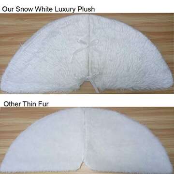 Luxury Faux Fur Christmas Tree Skirt - 48 Inch Soft Decor