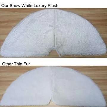 Luxury Faux Fur Christmas Tree Skirt - 48 Inch Soft Decor