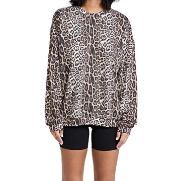 Onzie Women's Leopard Boyfriend Sweatshirt - Lightweight & Oversized