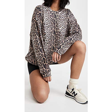 Onzie Leopard Boyfriend Sweatshirt Lightweight Oversized