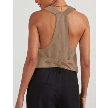 Floral Find Women's Casual Versatile Button Up Sleeveless Vest - Stunning Floral Waistcoat (Light Co...